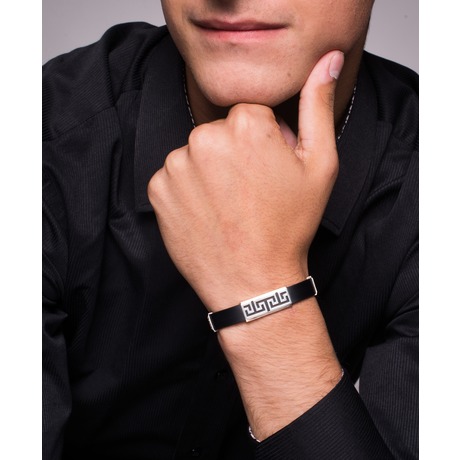 Каучуковый браслет с серебром обновленный