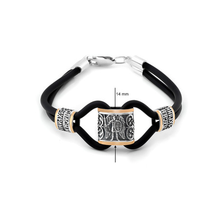 Браслеты из серебра и золота - каучуковый браслет «Архангел Михаил»