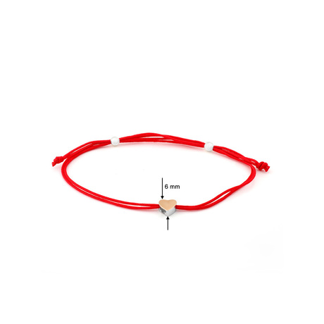 Браслет з шовкової нитки з сердечком Браслет з шовкової нитки з сердечком