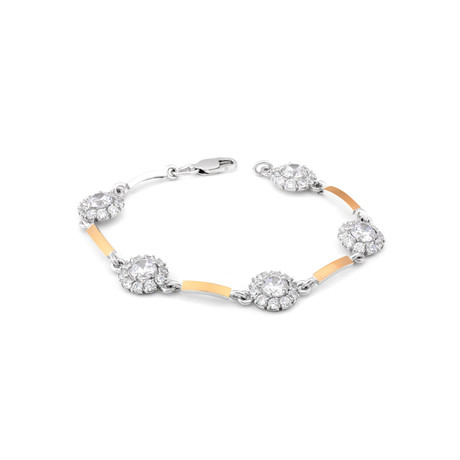 Жіночий браслет «Ромашка» з цирконами