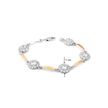 Жіночий браслет «Ромашка» з цирконами