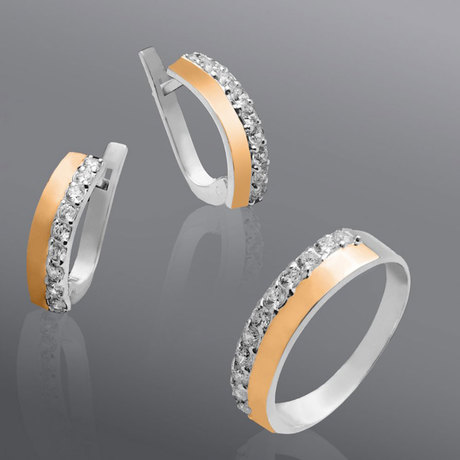 Гарнітур зі срібла і золота «Амалія» Гарнітур зі срібла і золота «Амалія»