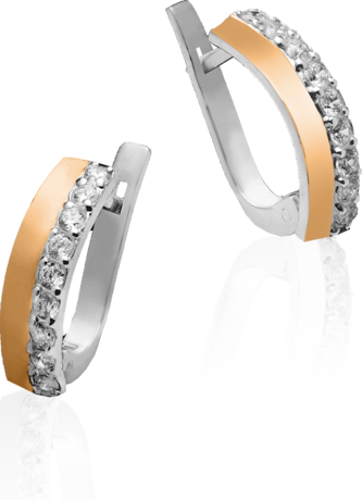 Сережки зі срібла та золота «Амалія»