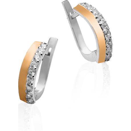 Серьги из серебра и золота «Амалия»