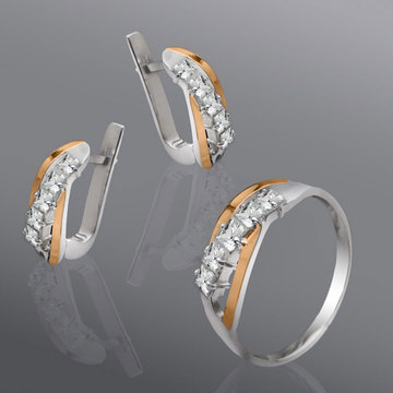 Комплект «Монако» с квадратными цирконами