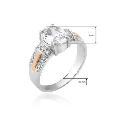 Каблучка «Адель» зі срібла і золота з камінням