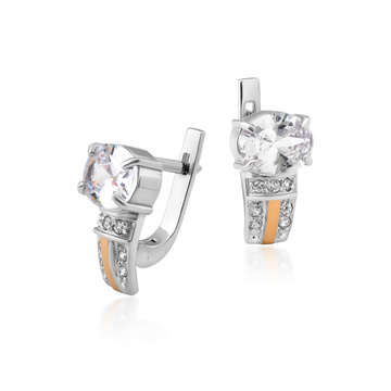 Сережки «Адель» зі срібла і золота з камінням