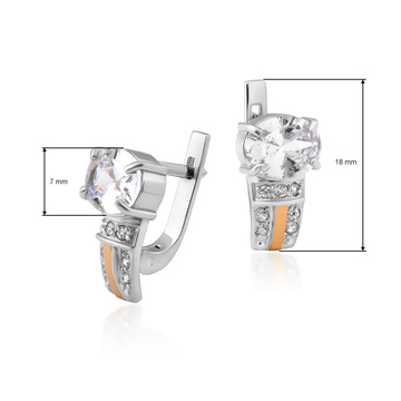 Сережки «Адель» зі срібла і золота з камінням