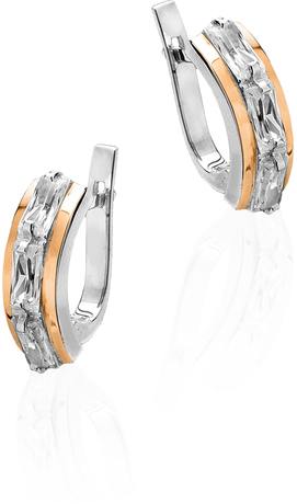 Жіночі сережки «Загадка» з камінням прямокутної форми