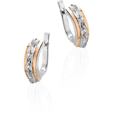 Жіночі сережки «Загадка» з камінням прямокутної форми Жіночі сережки «Загадка» з камінням прямокутної форми