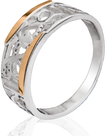 Серебряный набор «Настроение» с золотом, без камней