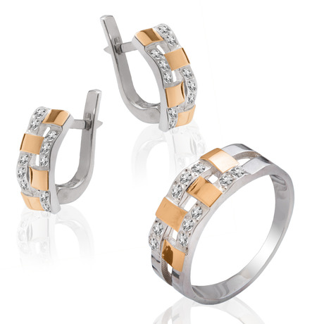 Кольцо «Монтерей», украшенный белыми камнями