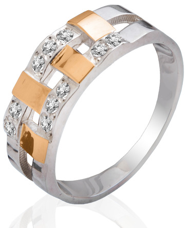 Каблучка «Монтерей», прикрашений білими каменями