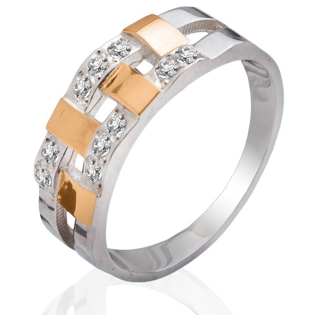 Кольцо «Монтерей», украшенный белыми камнями