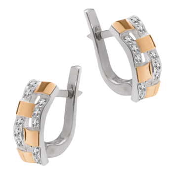 Серьги «Монтерей», украшенный белыми камнями