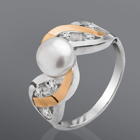 Женское кольцо «Шарм» с жемчугом Женское кольцо «Шарм» с жемчугом