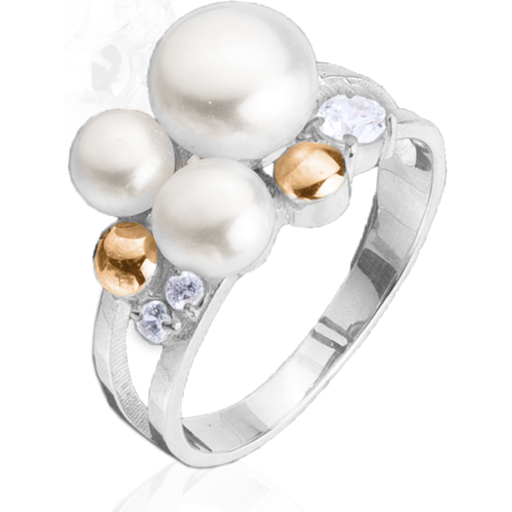 Набір з перлами і цирконами «Сакура»