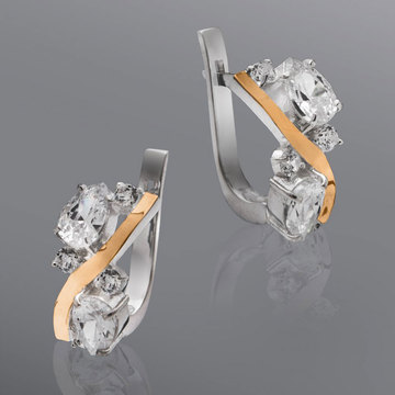 Срібні сережки із золотими пластинами «Ольвія»