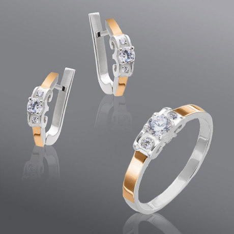 Набір «Ніка» з срібла і золота