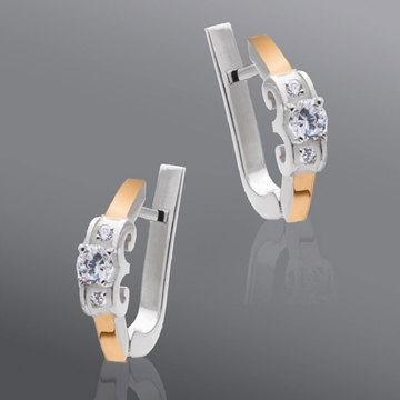 Сережки «Ніка» з срібла і золота