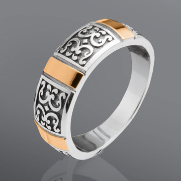 Серебряный гарнитур «Селена» со вставками золота