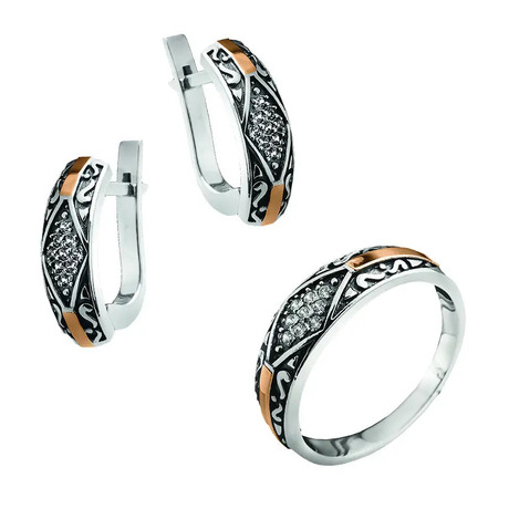 Гарнитур «Нюкта» из серебра и золота Гарнитур «Нюкта» из серебра и золота