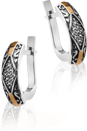 Сережки «Нюкта» зі срібла і золота