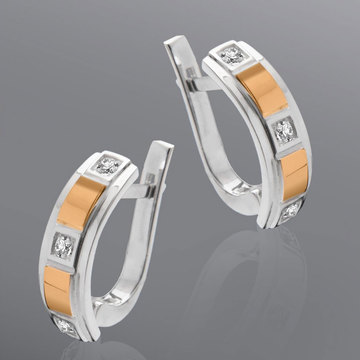 Серьги «Вега» с мелкими цирконами