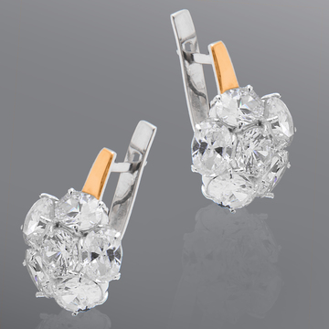 Сережки «Маргарита» з білими фіанітами