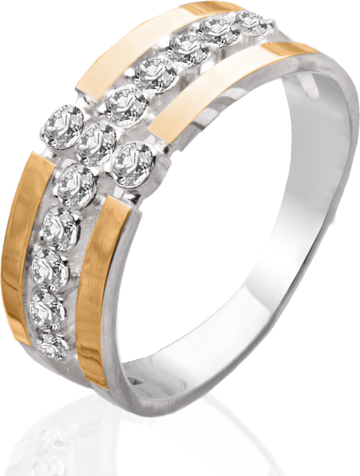 Каблучка зі срібла і золота «Урочистість»