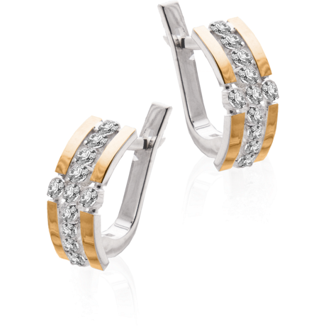 Серьги из серебра и золота «Торжество» Серьги из серебра и золота «Торжество»