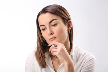 Жіночий срібний гарнітур з золотом «Сабріна»