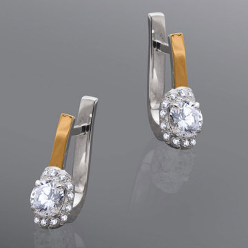 Женские серьги с цирконами «Марианна»