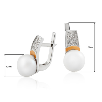 Сережки з перлами і цирконієм «Феміда»