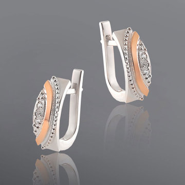 Серебряные серьги с золотом «Рим»