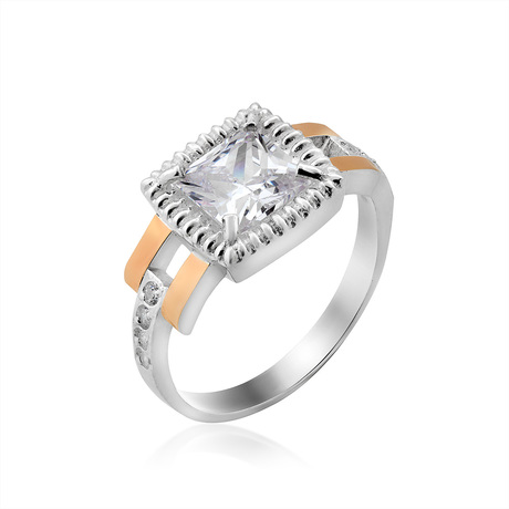 Кольцо «Панама» с квадратным фианитом