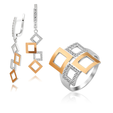 Комплект зі срібла і золота «Фрітаун»