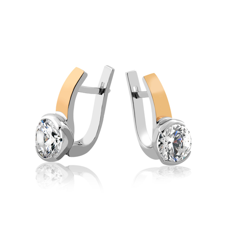 Срібні сережки з золотом «Венсен»