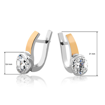 Срібні сережки з золотом «Венсен»