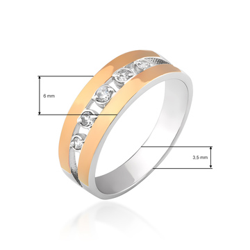 Набір зі срібла і золота з білими цирконами «Флоренція»