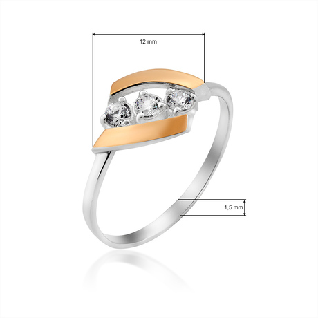 Серебряное кольцо с золотыми вставками «Ричмонд»