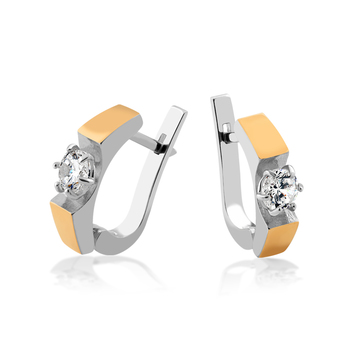 Сережки «Павія» зі срібла і золота