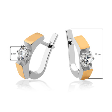 Серьги «Павия» из серебра и золота