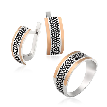 Срібний гарнітур з золотом «Гранд»