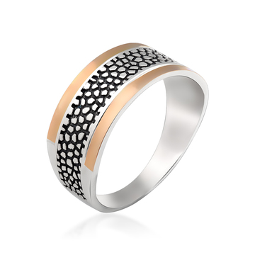 Серебряное кольцо с золотом «Гранд»