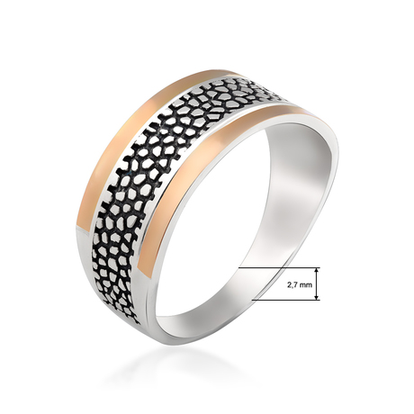 Срібний перстень з золотом «Гранд»