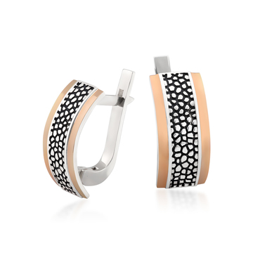 Серебряные серьги с золотом «Гранд»