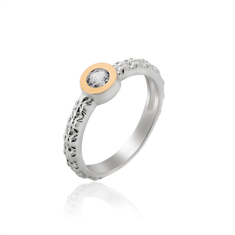 Каблучка з фіанітом «Лайма»