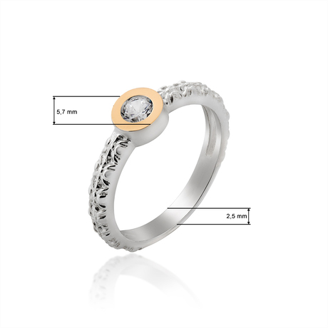 Каблучка з фіанітом «Лайма»