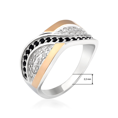 Набір з білими і чорними фіанітами «Перепліт»